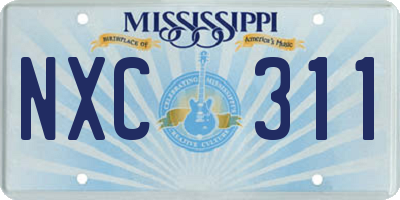 MS license plate NXC311