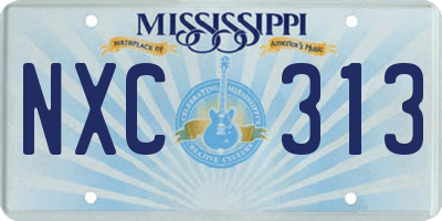 MS license plate NXC313