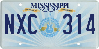 MS license plate NXC314