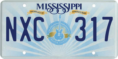 MS license plate NXC317