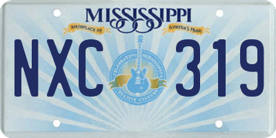 MS license plate NXC319