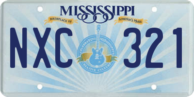 MS license plate NXC321