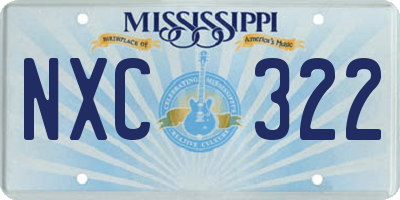 MS license plate NXC322