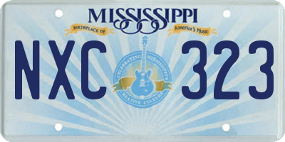 MS license plate NXC323