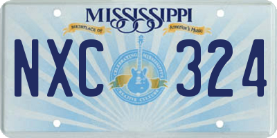 MS license plate NXC324
