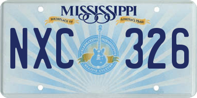 MS license plate NXC326