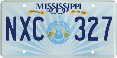 MS license plate NXC327