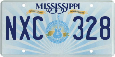MS license plate NXC328