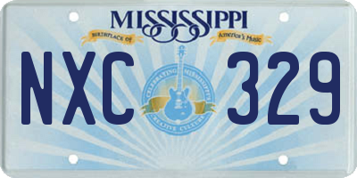 MS license plate NXC329