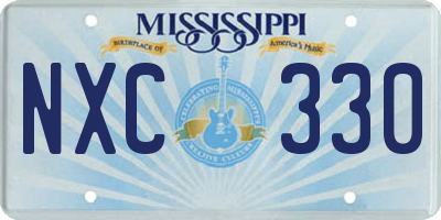 MS license plate NXC330