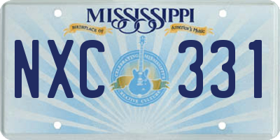 MS license plate NXC331
