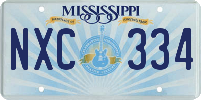 MS license plate NXC334