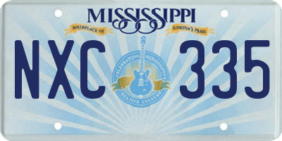 MS license plate NXC335