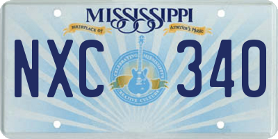 MS license plate NXC340