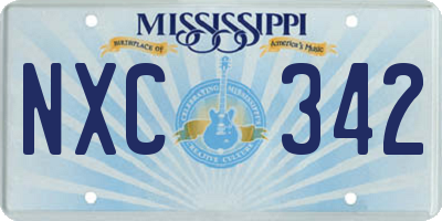 MS license plate NXC342