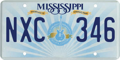 MS license plate NXC346