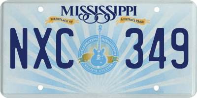 MS license plate NXC349