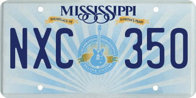 MS license plate NXC350