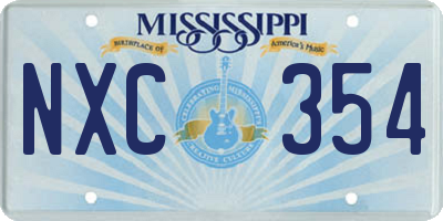 MS license plate NXC354