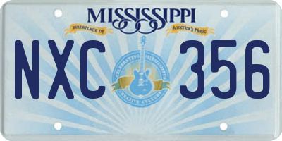 MS license plate NXC356