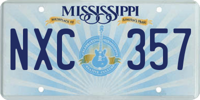 MS license plate NXC357