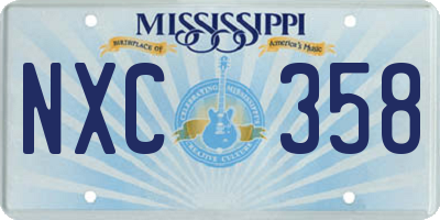 MS license plate NXC358