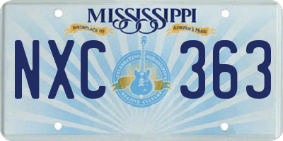 MS license plate NXC363