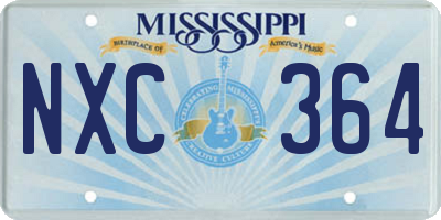 MS license plate NXC364