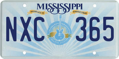 MS license plate NXC365
