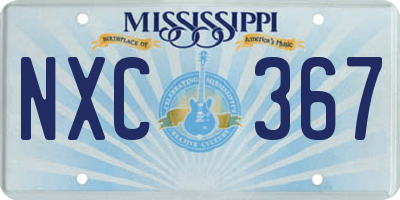 MS license plate NXC367