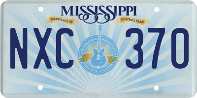 MS license plate NXC370