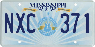 MS license plate NXC371