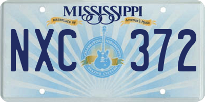 MS license plate NXC372