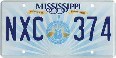 MS license plate NXC374
