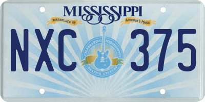 MS license plate NXC375