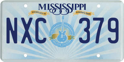 MS license plate NXC379