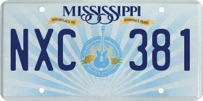 MS license plate NXC381