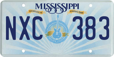 MS license plate NXC383