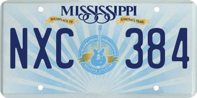 MS license plate NXC384