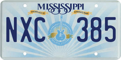 MS license plate NXC385