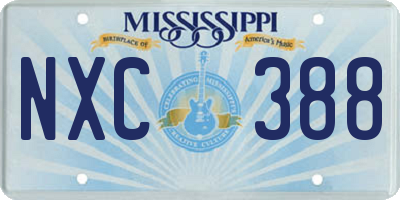 MS license plate NXC388