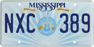MS license plate NXC389
