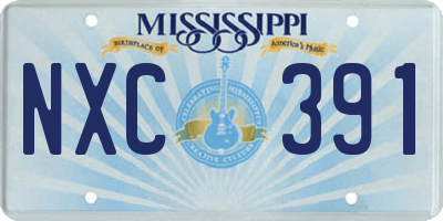 MS license plate NXC391