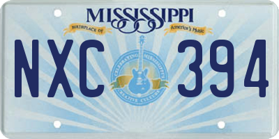 MS license plate NXC394