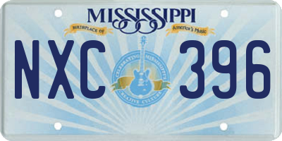 MS license plate NXC396