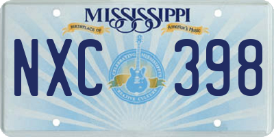 MS license plate NXC398