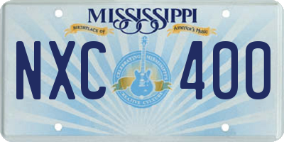MS license plate NXC400