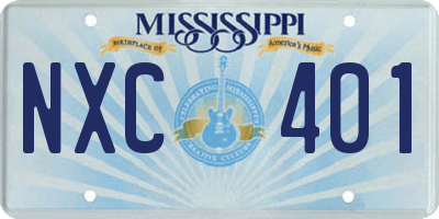 MS license plate NXC401