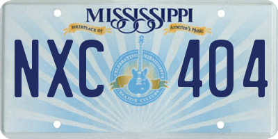 MS license plate NXC404