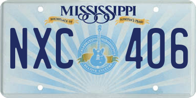 MS license plate NXC406